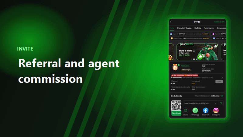 PakPlay invite code and agent commission guide
